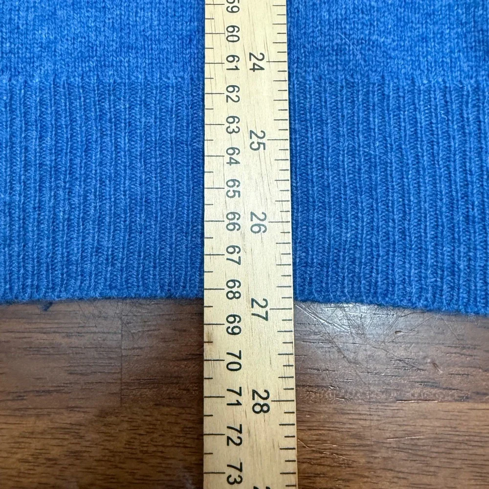 Vtg Polo Ralph Lauren Sweater Mens XXL Blue 100% Lambswool V-Neck Orange Pony